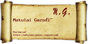 Matulai Gazsó névjegykártya